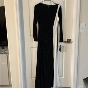 Elegant black and white dress.